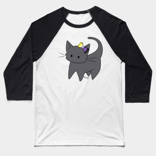 Nonbinary Pride Russian Blue Kitty Baseball T-Shirt